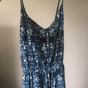 Blue Printed Maxi Dress